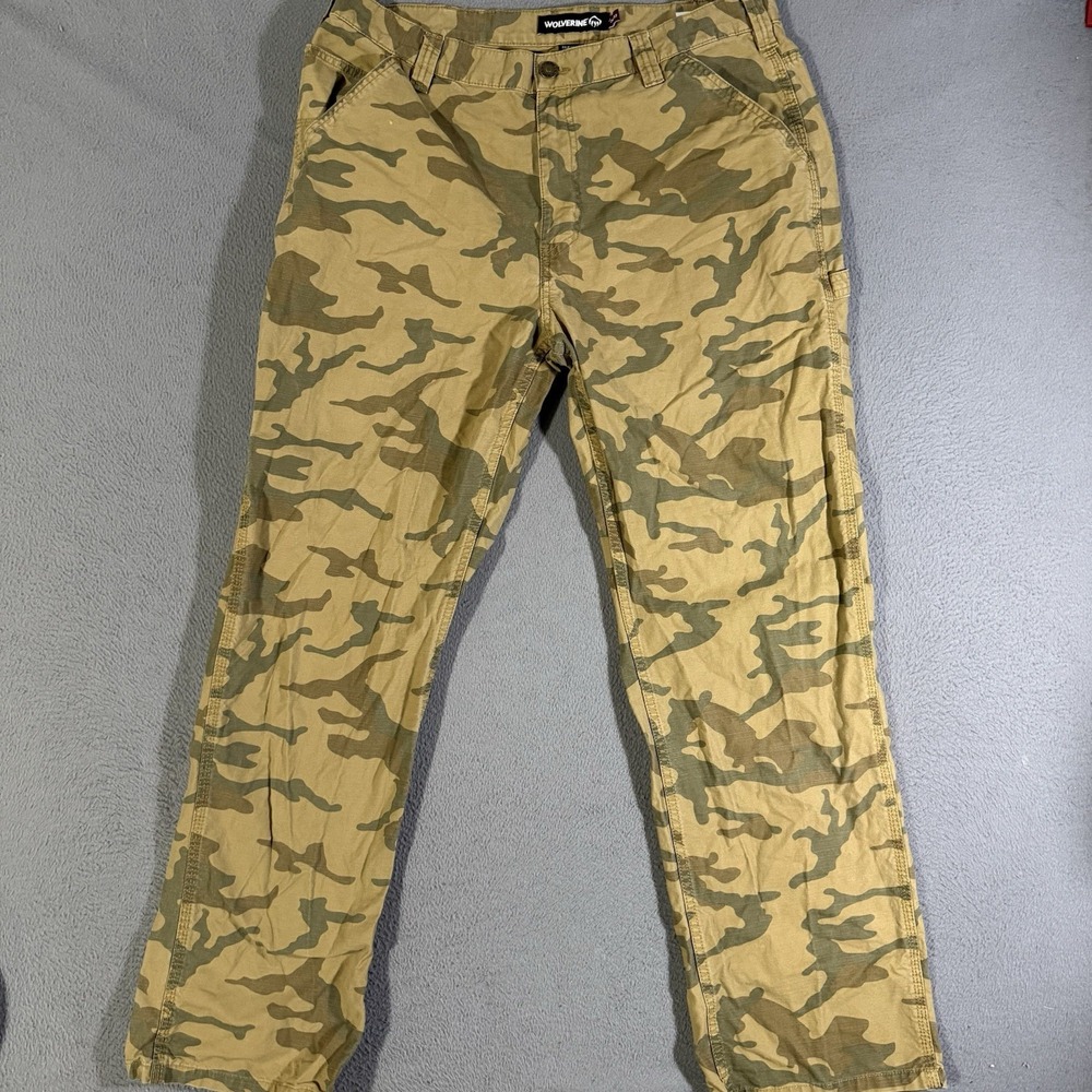 Men's Wolverine Camouflage Carpenter Hunting Work Pants‎ Size 36 X 32
